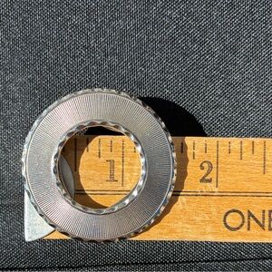 Vintage Lieba USA Silver-Tone Scarf Clip | Textured Round Ring | Excellent
